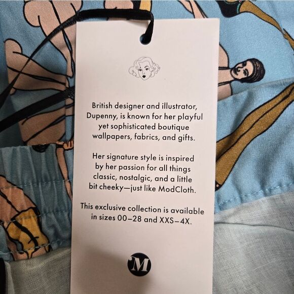 NEW Modcloth x Dupenny synchronized swimmer blue a-line pinup skirt M - Picture 7 of 10